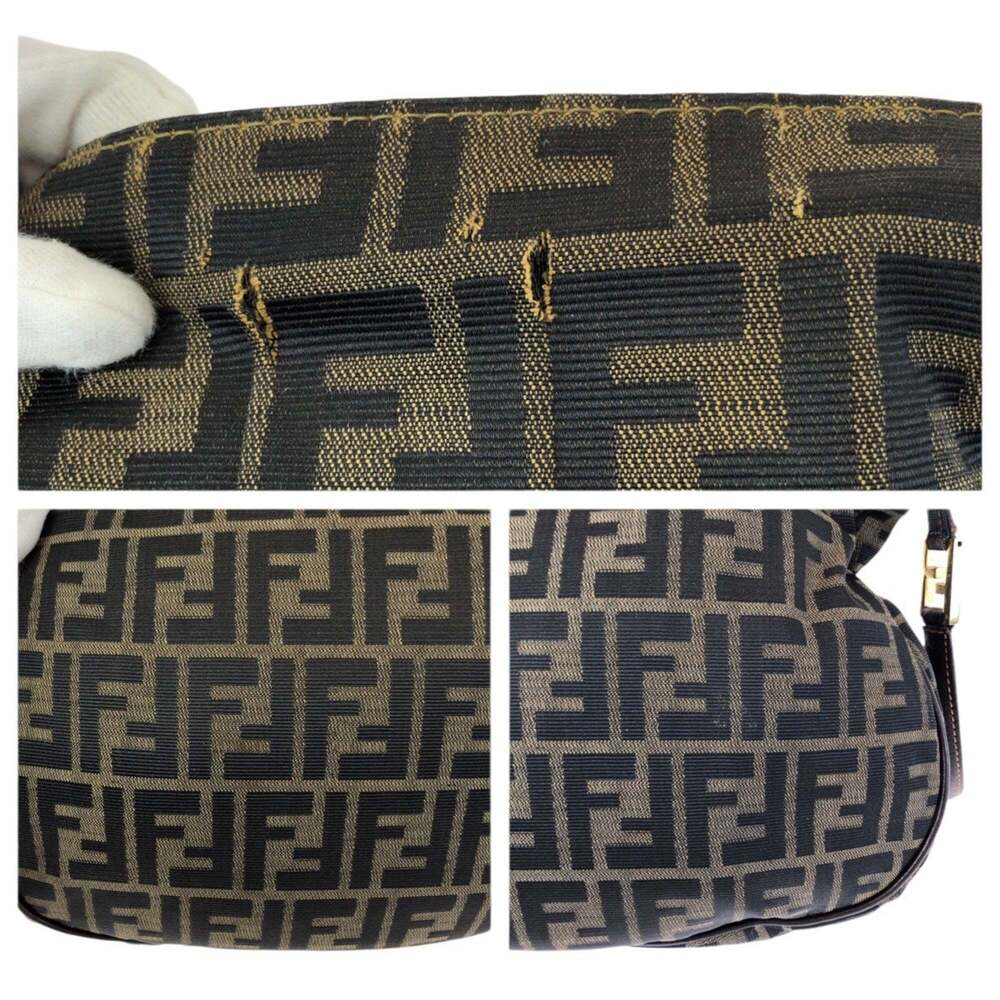 FENDI Brown Leather Zucca Messenger Shoulder Bag - Picture 6 of 10